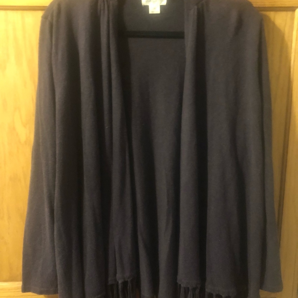 Style & Co fringed cardigan 2x dusty purple